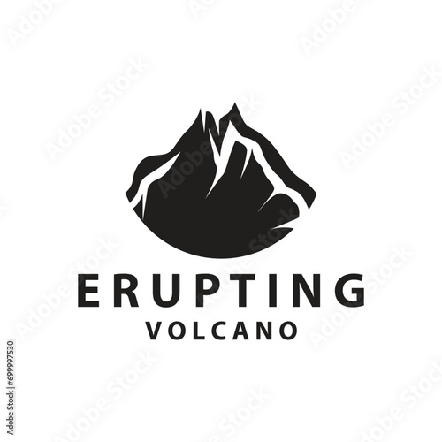 Volcano logo design inspiration natural scenery volcano eruption mountain elegant premium