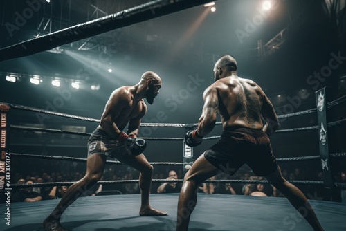 MMA fights happen in a ring for audience viewing. Generative AI