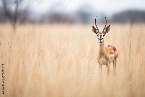 wide-angle view of impala in vast grassland