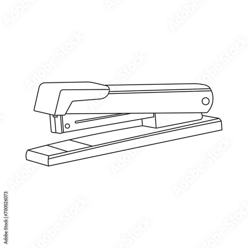 Hand drawn Kids drawing Vector illustration cartoon stapler icon Isolated on White