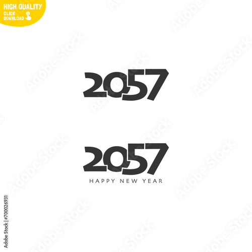 Creative Happy New Year 2057 Logo Design