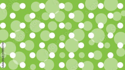 Green seamless pattern with white polka dot