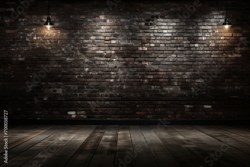 Abstract black brick wall texture on dark background for design projects and creative concepts