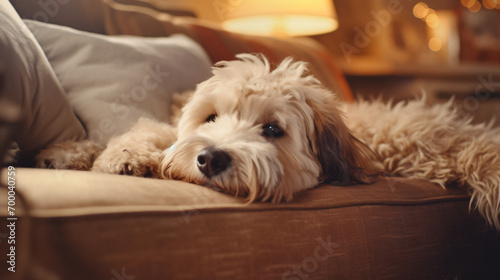 Adorable fluffy wheaten terrier dog