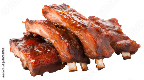 barbeque ribs isolated on transparent or white background 