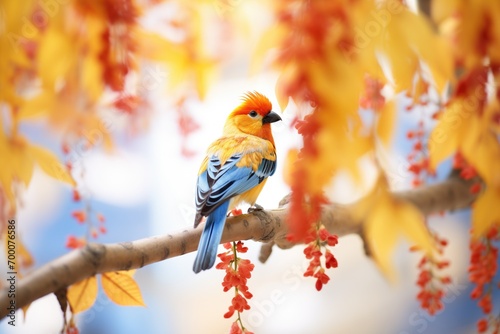 rosella in a flame tree