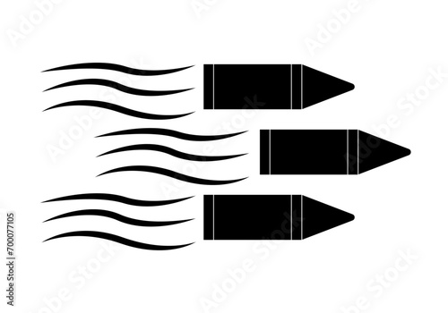 Icono de balas de armas de fuego en fondo blanco.