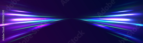 Light trail wave, fire path trace line, car lights, optic fiber and incandescence curve twirl. High speed road in night time abstraction. Sport car is made of polygons, lines and connected dots. 