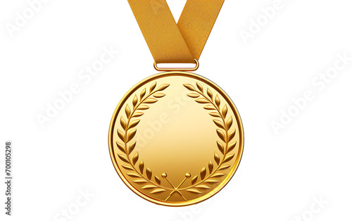 a gold medal with a ribbon