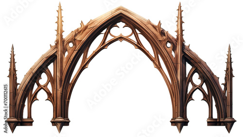 Gothic arch. isolated object, transparent background