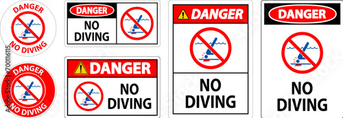 Pool Safety Sign Danger, No Diving