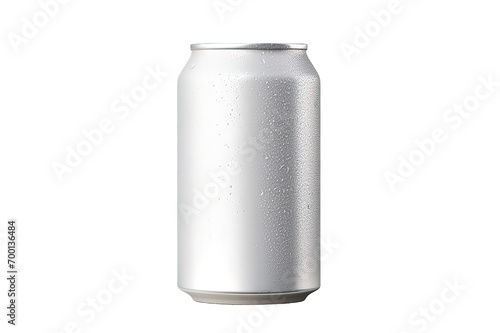 Aluminium drink can 250ml with water drops mockup template isolated on a Transparent background. Generative AI