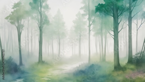Forest Watercolor Clipart Background