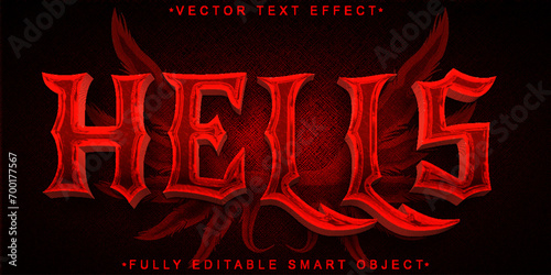 Red Horror Hells Vector Fully Editable Smart Object Text Effect