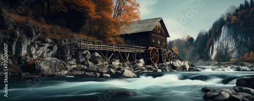 Old historic water mill in beautiful landscape