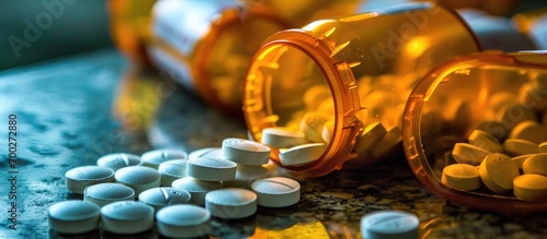 Medicare overdose caused by open prescription painkiller bottle in opioid crisis.