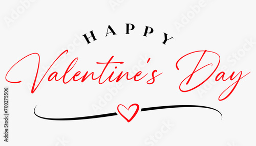 Happy Valentine's day text lettering typography vector illustration.