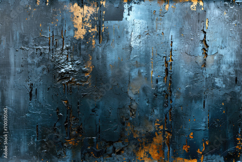 Raw Beauty, Abstract Gray and Blue Composition