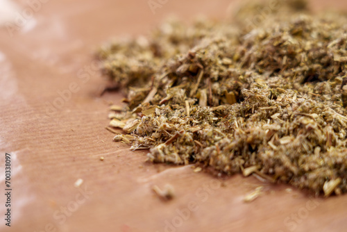 Dried Wormwood medicinal herbs (Artemisia vulgaris). Mugwort plant