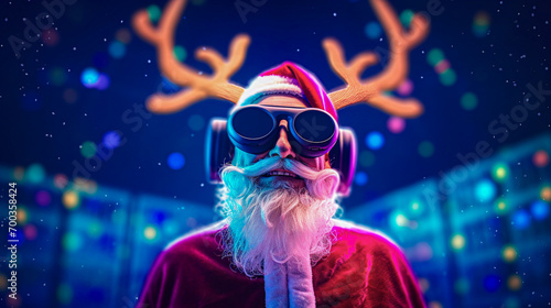 Santa Clause with virtual reality googles, santa, VR, VR googles, virtual reality, Christmas, holiday, future