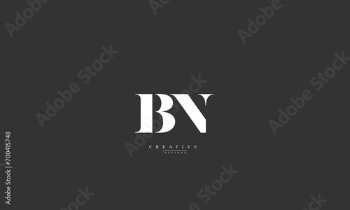 Alphabet letters Initials Monogram logo BN NB B N
