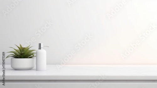  Beautiful Minimal Restroom Counter Top in Home Interior Design Concept. Restroom Mockup Template Background for a Modern and Elegant Look