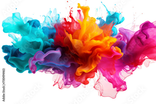 Vibrant Splash of Colors on Transparency Isolated on Transparent Background