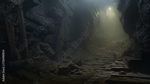 inside of the mine shaft