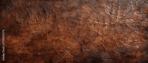 a brown leather surface with cracks