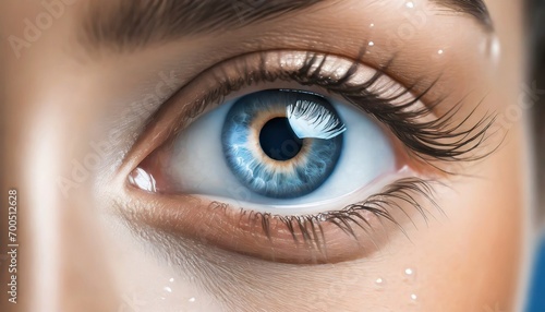 Closeup of Blue Eyes - Concept of Eye Laser Surgery - LASIK - Eye Medicial Procedure