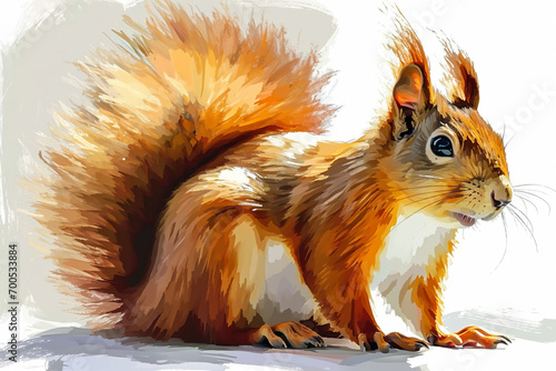 illustration design of a painting style squirrel