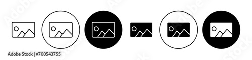 Default image vector icon set. No photo available symbol suitable for apps and websites UI designs.