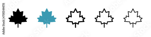 Maple leaf vector illustration set. Canadian autumn leaves icon for UI designs.