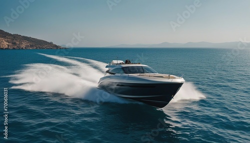 Luxury Speed Boat Sailing on Open Sea