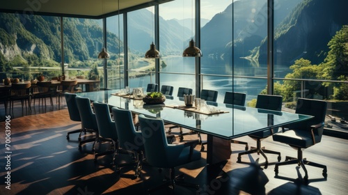 amazing meeting room with view beautiful river