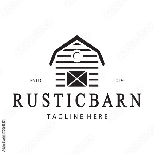Vintage organic farmhouse or barn,warehouse, rustic barn and animal farmhouse logo design.