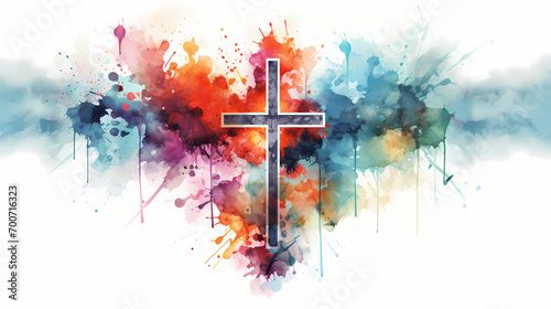 Christian Cross, Holy Cross, Watercolor, Digital Art