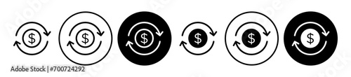 Turnover vector icon set. Business revenue money symbol. Annual budget sign suitable for apps and websites UI designs.