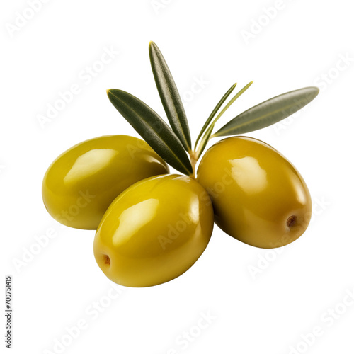 fresh organic olive cut in half sliced with leaves isolated on white background with clipping path