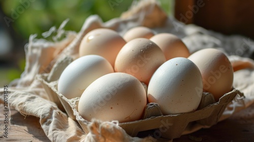 Organic white leghorn egg from free range farm