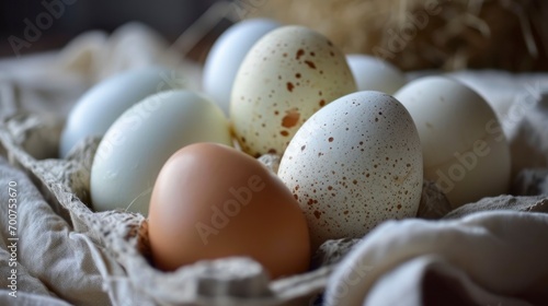 Organic white leghorn egg from free range farm