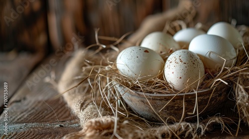 Organic white leghorn egg from free range farm