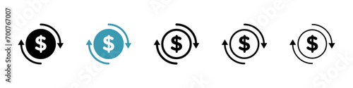 Turnover vector illustration set. Business revenue money icon. Annual budget symbol for UI designs.
