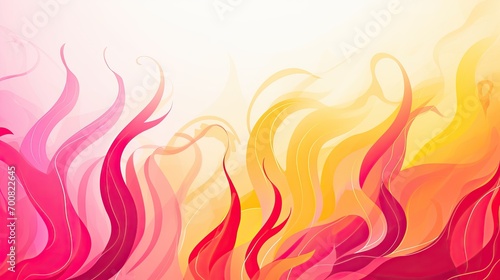 Pink and yellow abstract background with flames, grpahic banner with copyspace