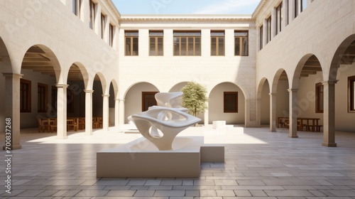 Timeless Echoes: A Captivating Fusion of History and Innovation in an Old University Courtyard