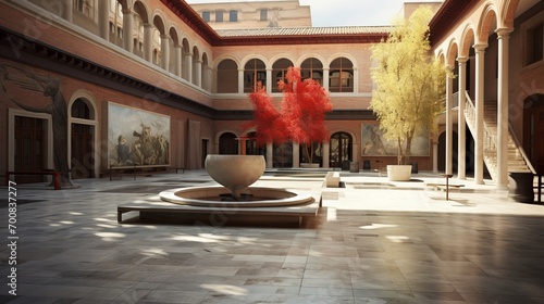 Timeless Echoes: A Captivating Fusion of History and Innovation in an Old University Courtyard