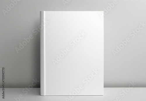 a book with a white cover on a white wall, ambient occlusion style, avant-garde style, minimalist