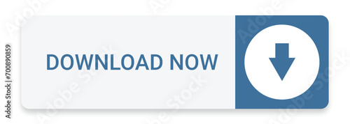 download now button with download icon isolated on a white background