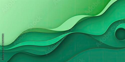 abstract green background with waves, green paper art, A green abstract background with wavy lines - Suitable for nature-themed designs, environmental concepts, or vibrant and modern digital art