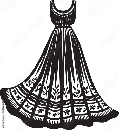 Elegant Maxi Dress Illustration